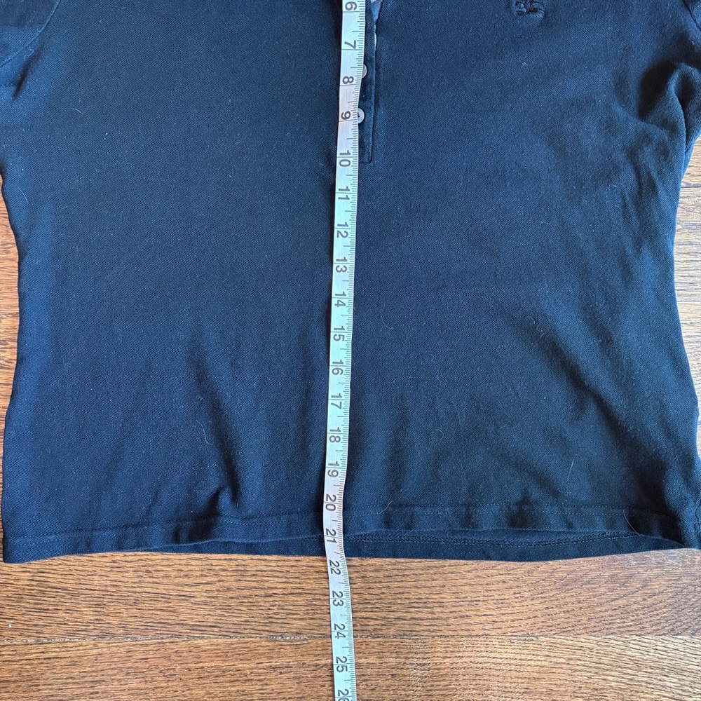 Burberry London Women’s Black Short-Sleeve Polo XL Nova Check Trim - Picture 6 of 7